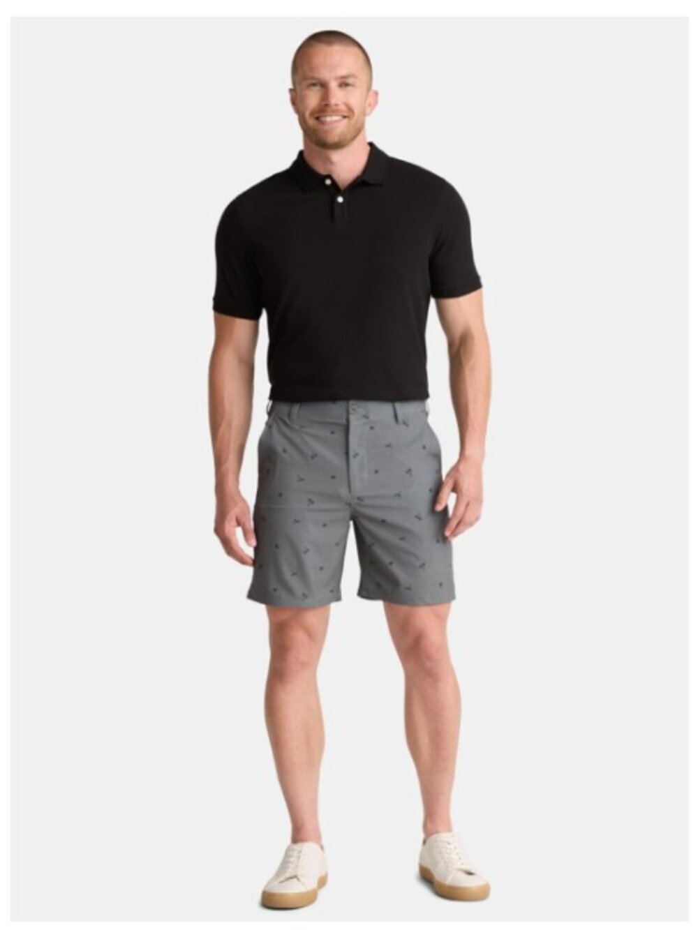 Birdie Bound Men's Grey Golf Shorts 7" Inseam Media Pocket Flex Waist 30W NWT